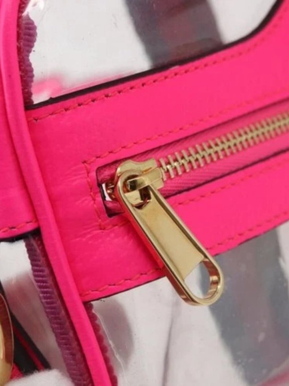 GUCCI Web Sherry Line Shoulder Bag Vinyl Clear Pink 517350 Auth YKZ583A - Picture 12 of 16